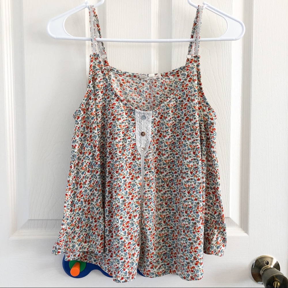 Floral cottagecore tank top - M